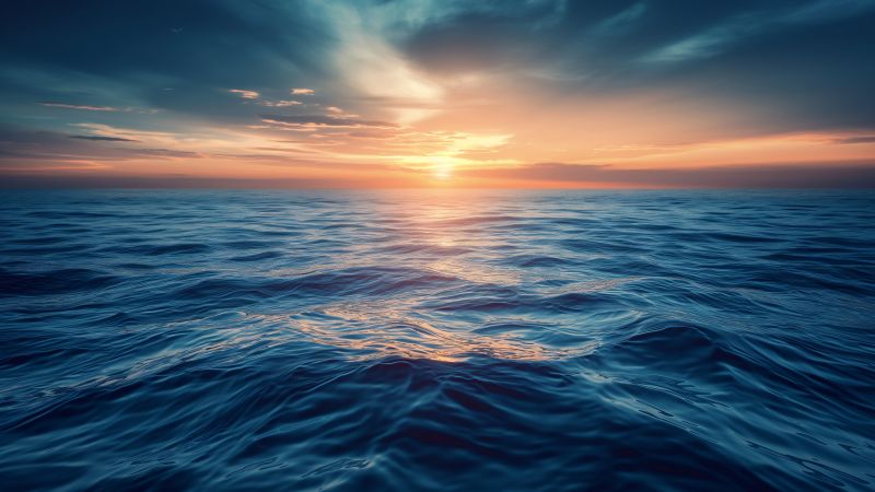 Sea wallpaper, tranquil, sunset, background for desktop wallpaper (horizontal)