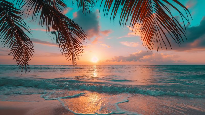 beach wallpaper, ocean, coastal, background for desktop wallpaper (horizontal)