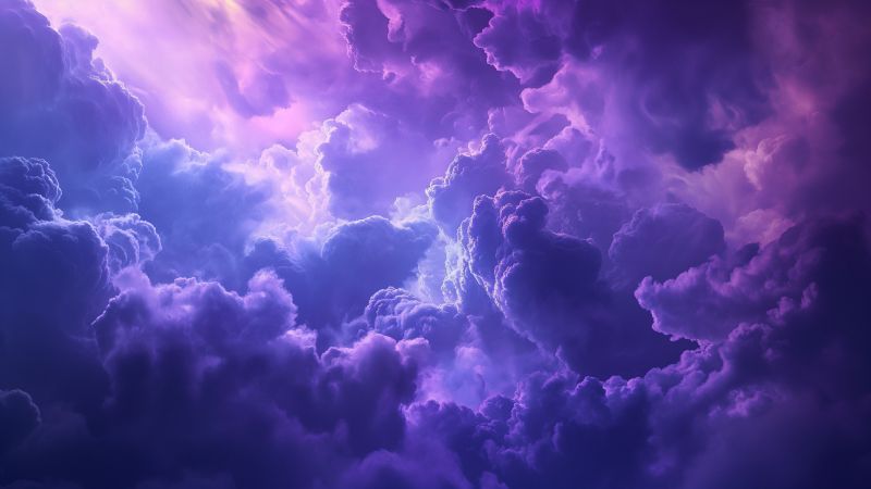 Clouds wallpaper, purple live photo, dynamic background, background for desktop wallpaper (horizontal)