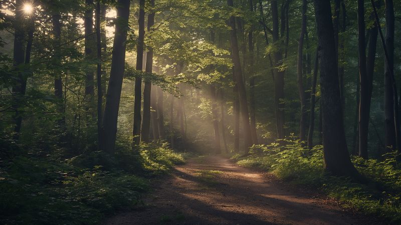 Forest wallpaper, trees, scenic, background for desktop wallpaper (horizontal)