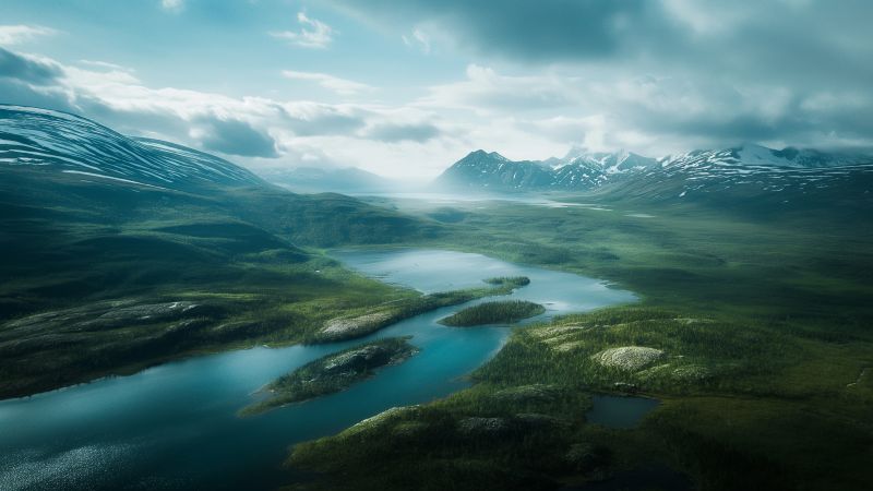 Aurora Borealis wallpaper, tourism, Sweden, background for desktop wallpaper (horizontal)