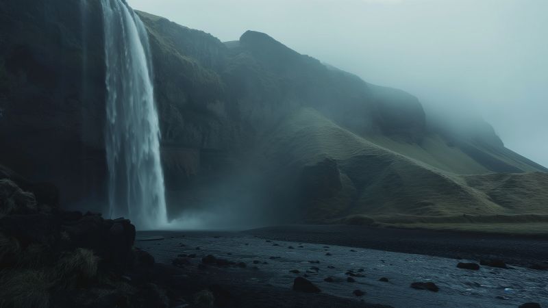Seljalandsfoss wallpaper, waterfall, natural beauty, background for desktop wallpaper (horizontal)