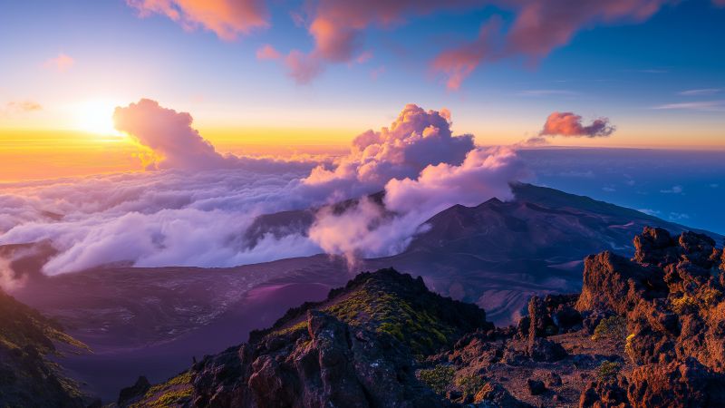 Haleakala wallpaper, sunrise, volcano, background for desktop wallpaper (horizontal)