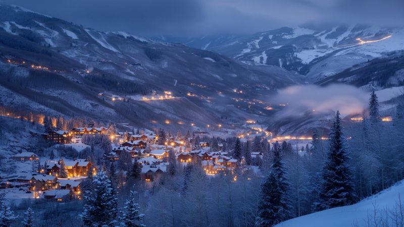 Vail wallpaper, tourism, snow, background for desktop wallpaper (horizontal)