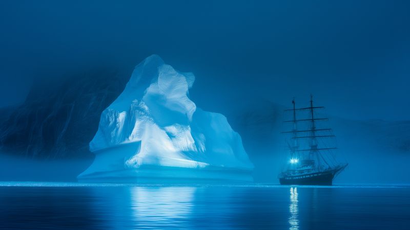 iceberg wallpaper, Atlantic Ocean, tourism, background for desktop wallpaper (horizontal)
