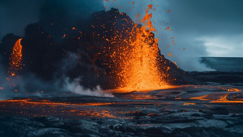 Hawaii wallpaper, travel, eruption, background for desktop wallpaper (horizontal)