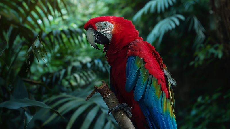 parrot wallpaper, tropical, exotic, background for desktop wallpaper (horizontal)