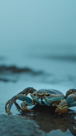 Ghost crab wallpaper, Ocypodinae, marine life, background for mobile wallpaper (vertical)