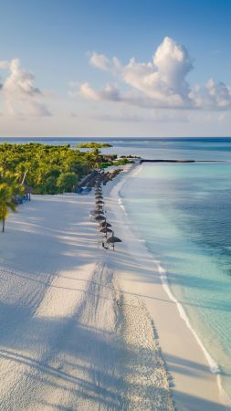 Maldives wallpaper, beach, resort, background for mobile wallpaper (vertical)