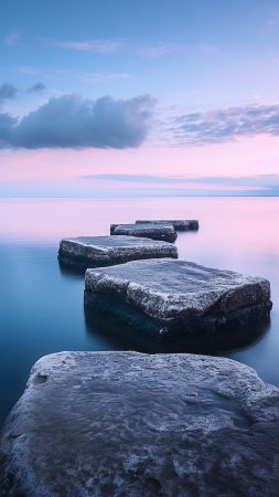 Lake wallpaper, nature, horizon, background for mobile wallpaper (vertical)