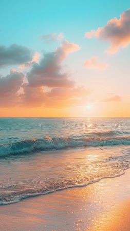tropical beach wallpaper, paradise, coastal, background for mobile wallpaper (vertical)