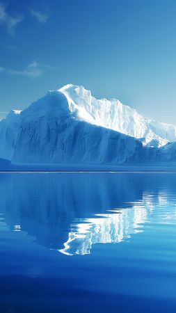 Antarctica wallpaper, reflection, water, background for mobile wallpaper (vertical)