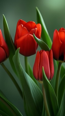 tulips wallpaper, floral, lush, background for mobile wallpaper (vertical)