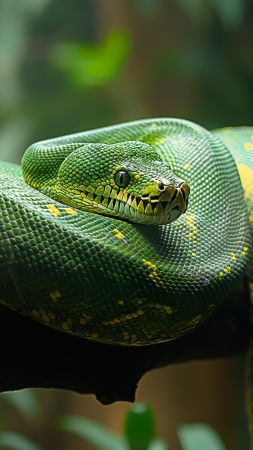 Python wallpaper, emerald, zoo, background for mobile wallpaper (vertical)