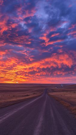 road wallpaper, clouds, nature, background for mobile wallpaper (vertical)