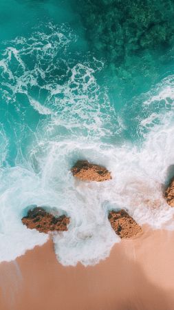 beach wallpaper, ocean, tropical paradise, background for mobile wallpaper (vertical)