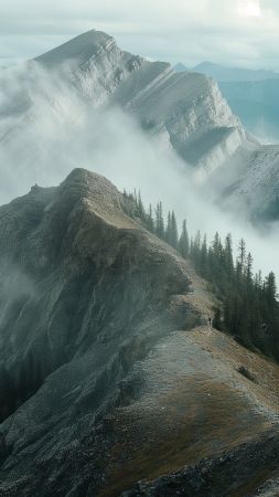 Sulphur Mountain wallpaper, 4k wallpaper, beautiful landscape, background for mobile wallpaper (vertical)