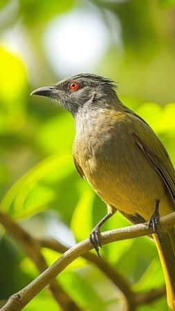 Stripe Throated Bulbul wallpaper, birdwatching, tropical, background for mobile wallpaper (vertical)