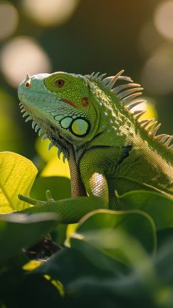 Iguana wallpaper, reptiles, wildlife, background for mobile wallpaper (vertical)