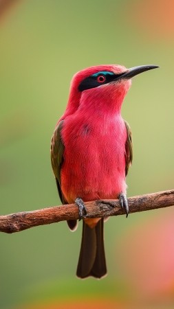 Northern carmine bee-eater wallpaper, vibrant pink, Central African Republic, background for mobile wallpaper (vertical)