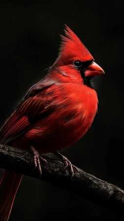 Northern Cardinal wallpaper, bird, tourism, background for mobile wallpaper (vertical)