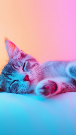 kitten wallpaper, furry, playful, background for mobile wallpaper (vertical)