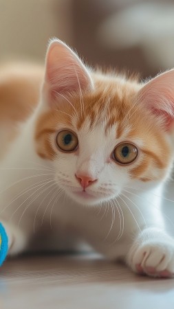 kittens wallpaper, playful, fluffy, background for mobile wallpaper (vertical)