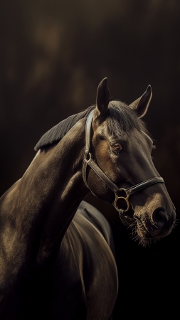 horse wallpaper, 8k resolution, majestic, background for mobile wallpaper (vertical)