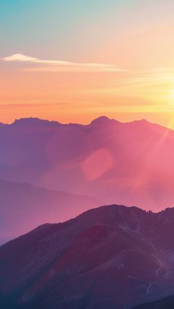 sunset wallpaper, sky, horizon, background for mobile wallpaper (vertical)