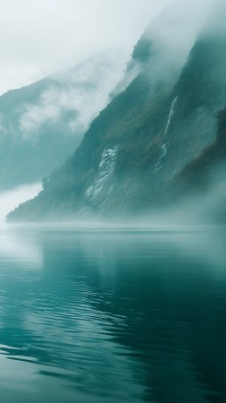 New Zealand wallpaper, river, dramatic clouds, background for mobile wallpaper (vertical)