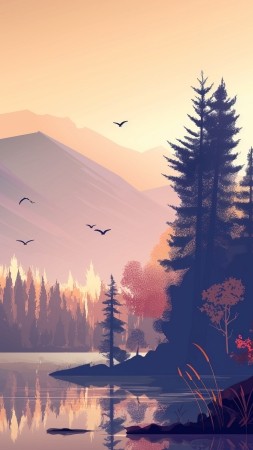 autumn wallpaper, fall foliage, vibrant colors, background for mobile wallpaper (vertical)