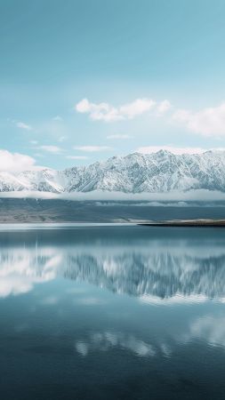 Lake Tekapo wallpaper, 8k, sky, background for mobile wallpaper (vertical)