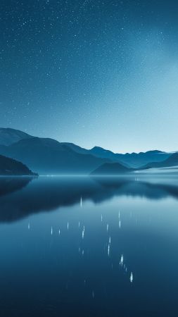 stars wallpaper, peaks, reflection, background for mobile wallpaper (vertical)