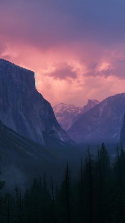 Yosemite wallpaper, majestic peaks, natural scenery, background for mobile wallpaper (vertical)