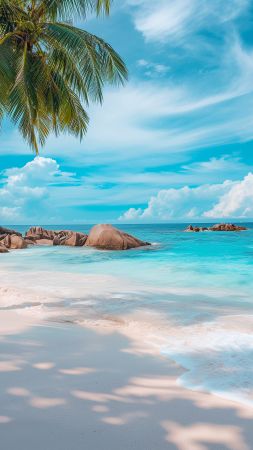 Maldives wallpaper, beach, tropical, background for mobile wallpaper (vertical)