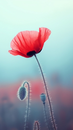 poppy wallpaper, vibrant, nature, background for mobile wallpaper (vertical)
