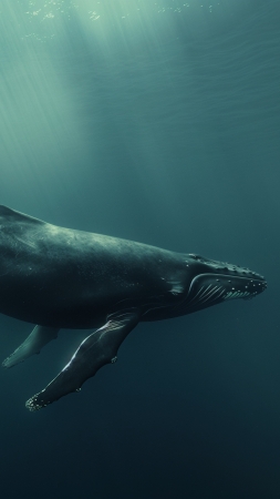 Underwater wallpaper, 4K, Deep sea, background for mobile wallpaper (vertical)