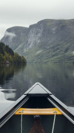 Canoe wallpaper, Europe, waterway, background for mobile wallpaper (vertical)