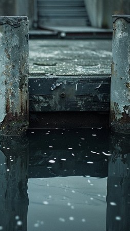 Dock wallpaper, vibrant reflection, high-resolution, background for mobile wallpaper (vertical)