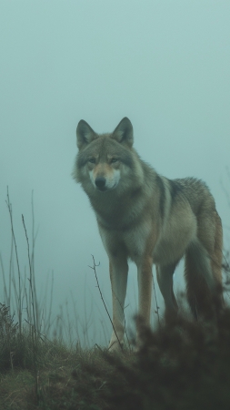wolf wallpaper, 4K resolution, majestic beast, background for mobile wallpaper (vertical)