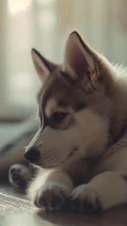 Husky wallpaper, 4K resolution, playful animals, background for mobile wallpaper (vertical)