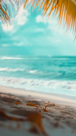 Turquoise wallpaper, tropical, vibrant, background for mobile wallpaper (vertical)