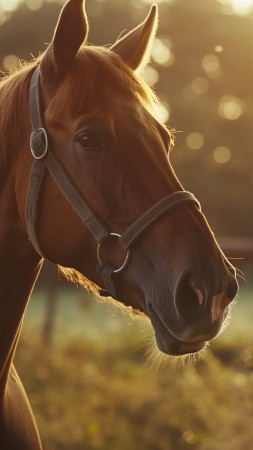 horse wallpaper, 4K resolution, majestic animal, background for mobile wallpaper (vertical)