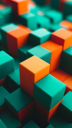 polygon wallpaper, vibrant, blue, background for mobile wallpaper (vertical)