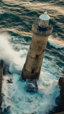 lighthouse wallpaper, ocean, maritime, background for mobile wallpaper (vertical)