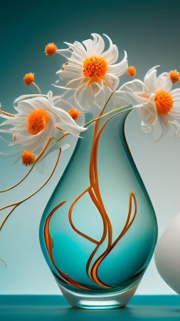 flowers wallpaper, blossoms, vibrant, background for mobile wallpaper (vertical)