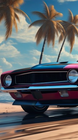 car wallpaper, digital illustration, fan art, background for mobile wallpaper (vertical)