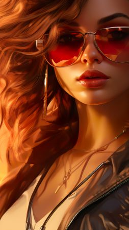 stunning girl wallpaper, digital illustration, gaming visuals, background for mobile wallpaper (vertical)