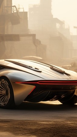 cyberpunk wallpaper, hypercar, neon, background for mobile wallpaper (vertical)