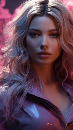 girl wallpaper, blonde, 4K, background for mobile wallpaper (vertical)